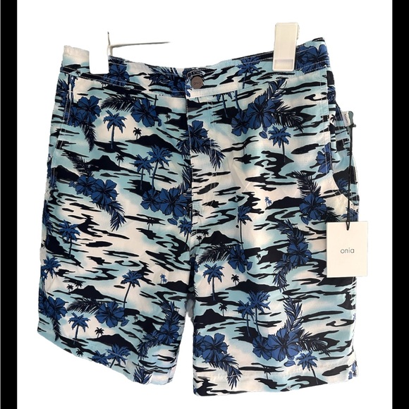 NWT ONIA Men’s The Calder Swim Trunks Shorts Tropical Floral Men’s Size M 7” - Picture 2 of 11